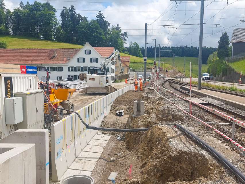Umfangreiche Bauarbeiten auf der Strecke St.Gallen–Trogen